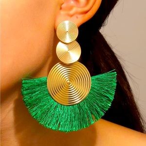 CLEARANCE Tassel Decor Round Drop Earrings NWOT